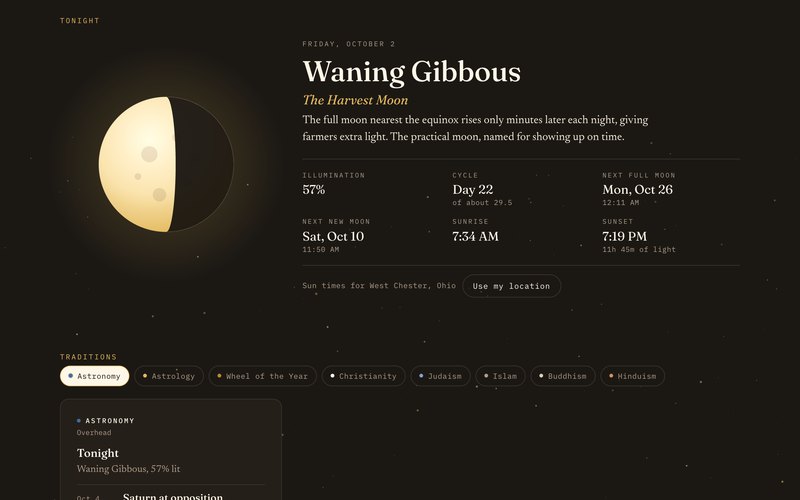 Lunar Life: tonight's waning gibbous moon, the facts of the cycle, and tradition chips