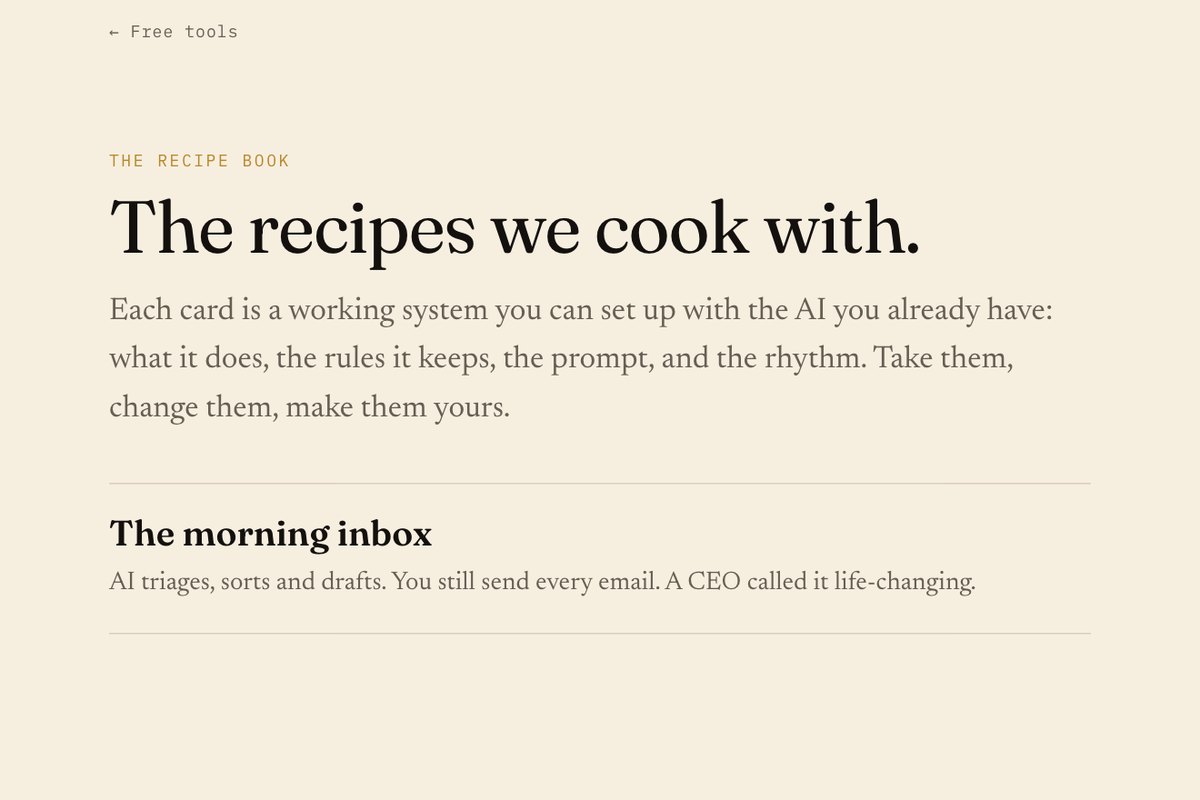 The Recipe Book: the recipes we cook with, starting with the morning inbox